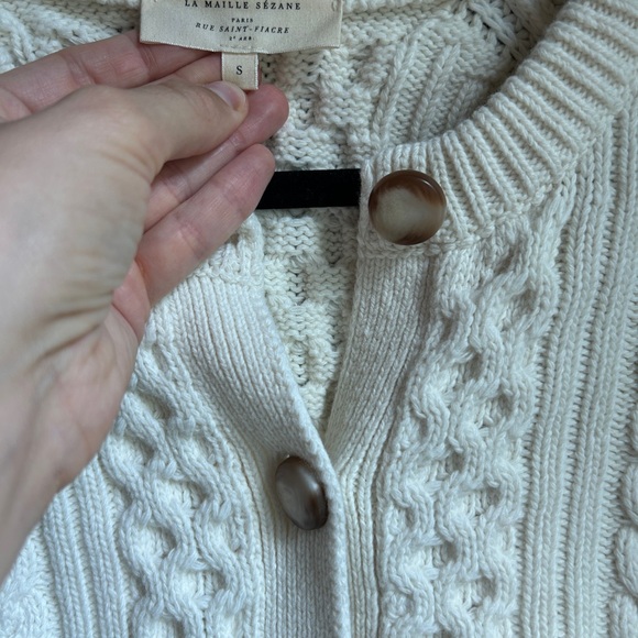 Like new Sezane Cream Cable Knit Cardigan - Tiphaine - Picture 5 of 6